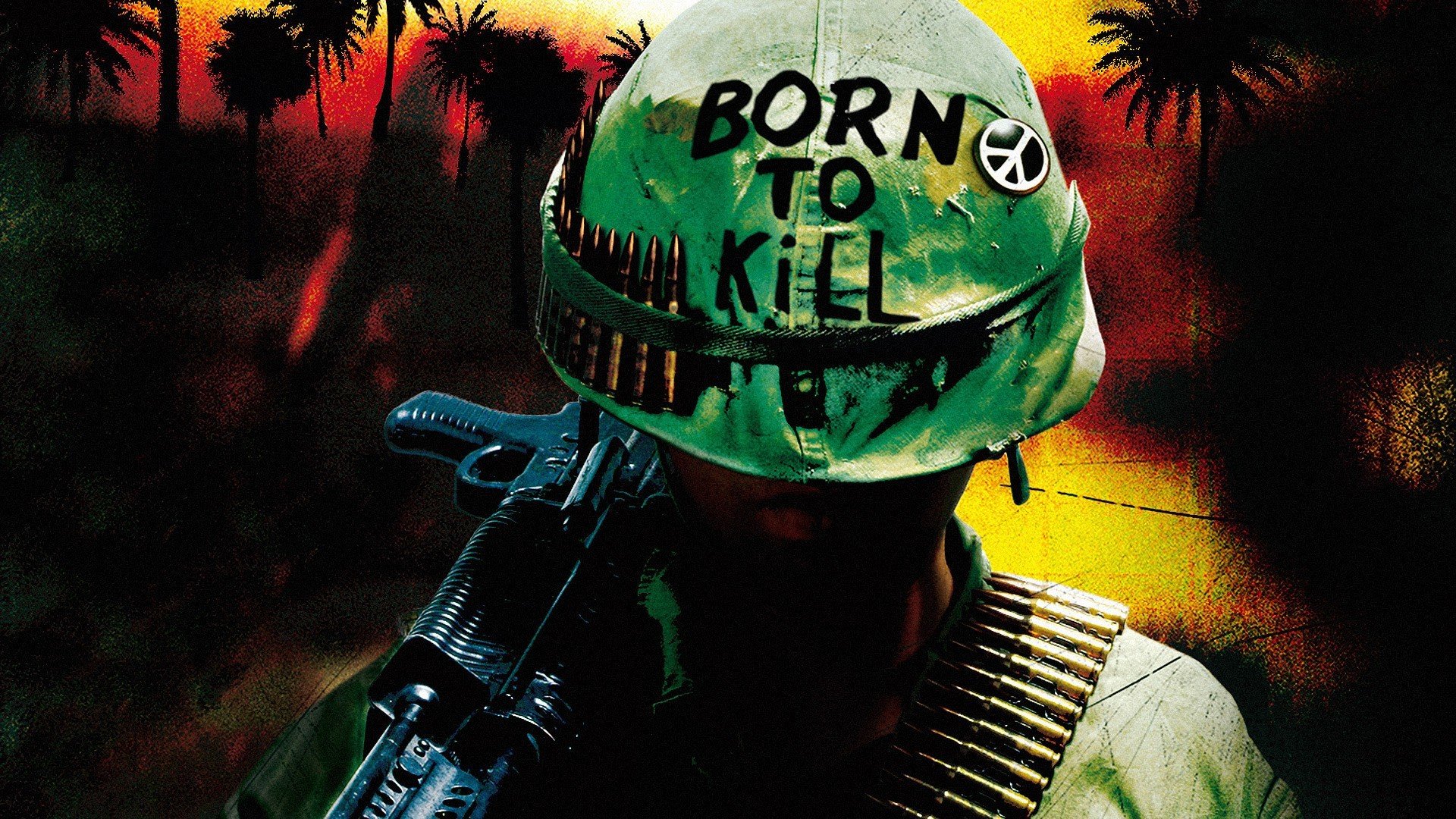 full metal jacket vietnam krieg geboren um zu töten helm waffe kugeln soldaten marines