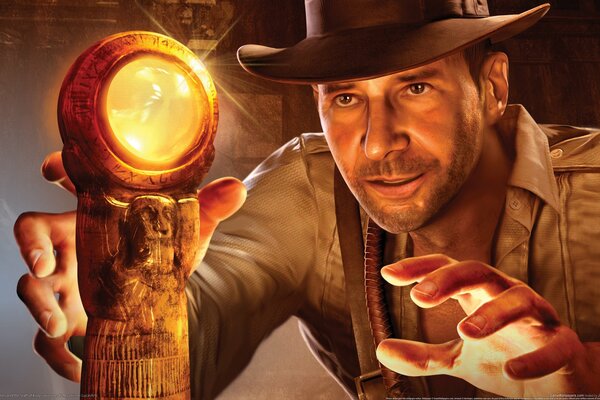 Indiana Jones und der Schatz gezeichnetes Bild