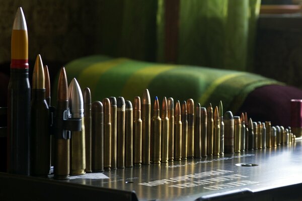 Cartridges lined up as they decrease