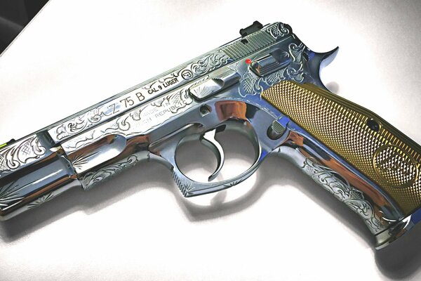 CZ - 75b self-loading pistol with engraving