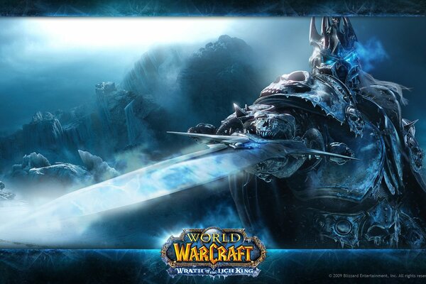 El rey Lich con una vara en Warcraft