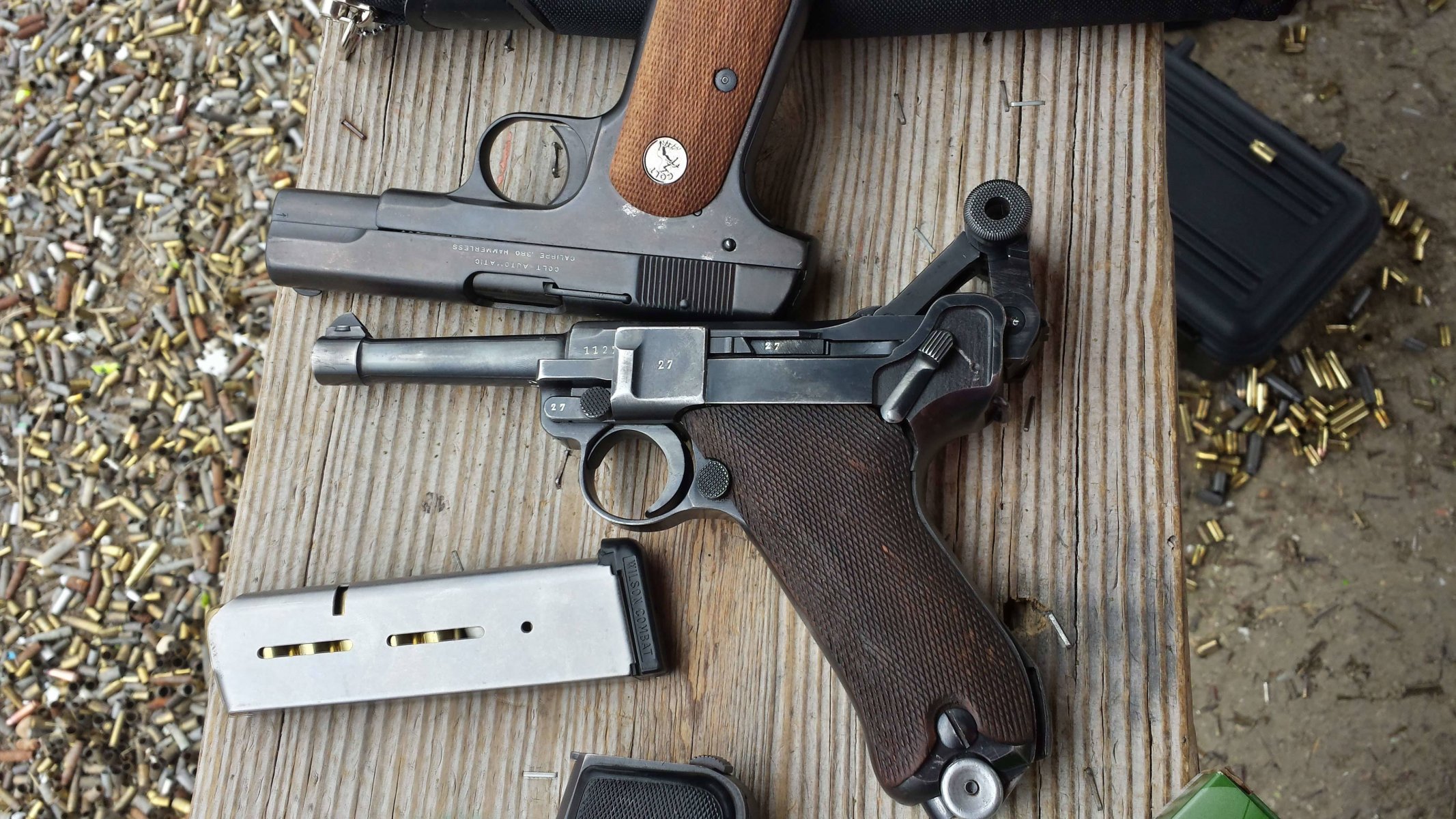 luger p08 m1908 colt pistolety broń