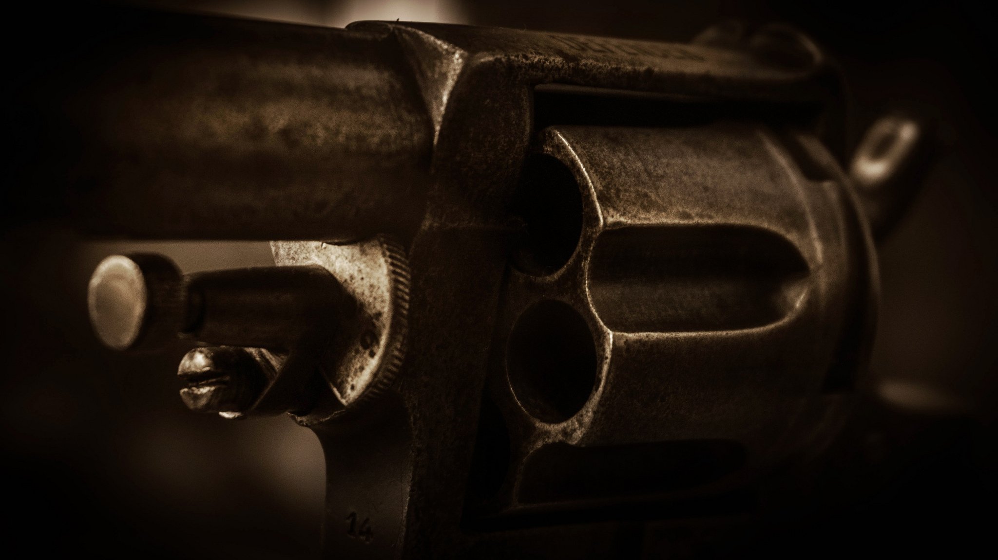 nagant revolver weapon close up