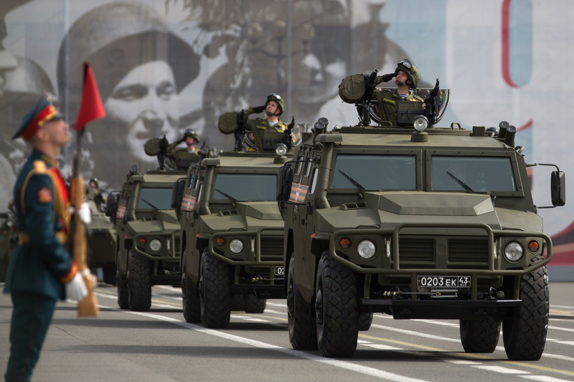 gas-2330 tiger russia multi-purpose vehicles increased patency armored car red square