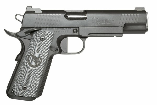 Semi-automatic pistol with engraving