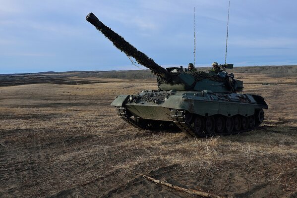 Battle tank at the training ground