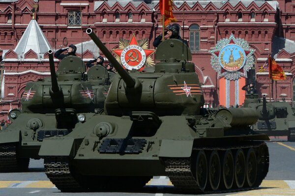 T 34-85 tank on Red Square