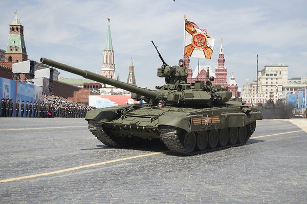Tank t-90 am Tag des Sieges