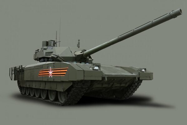 Боевой танк т-14 с изображением георгиевской ленты