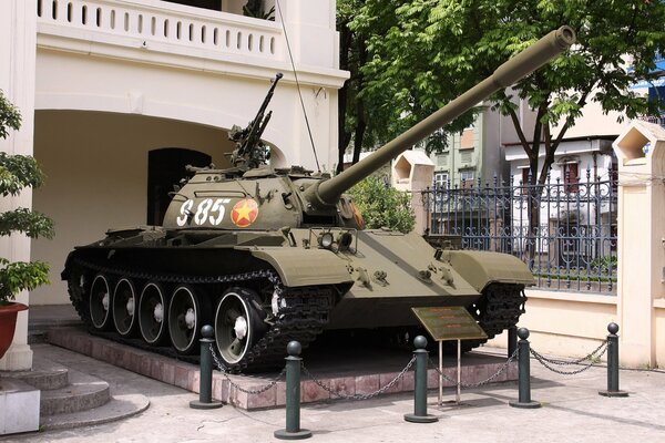 Soviet tank on the street