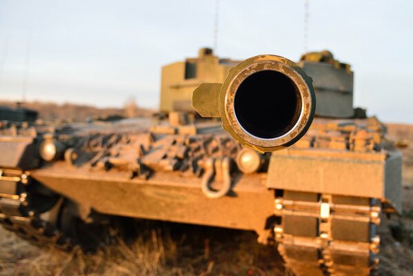 A close-up photo of the tank muzzle