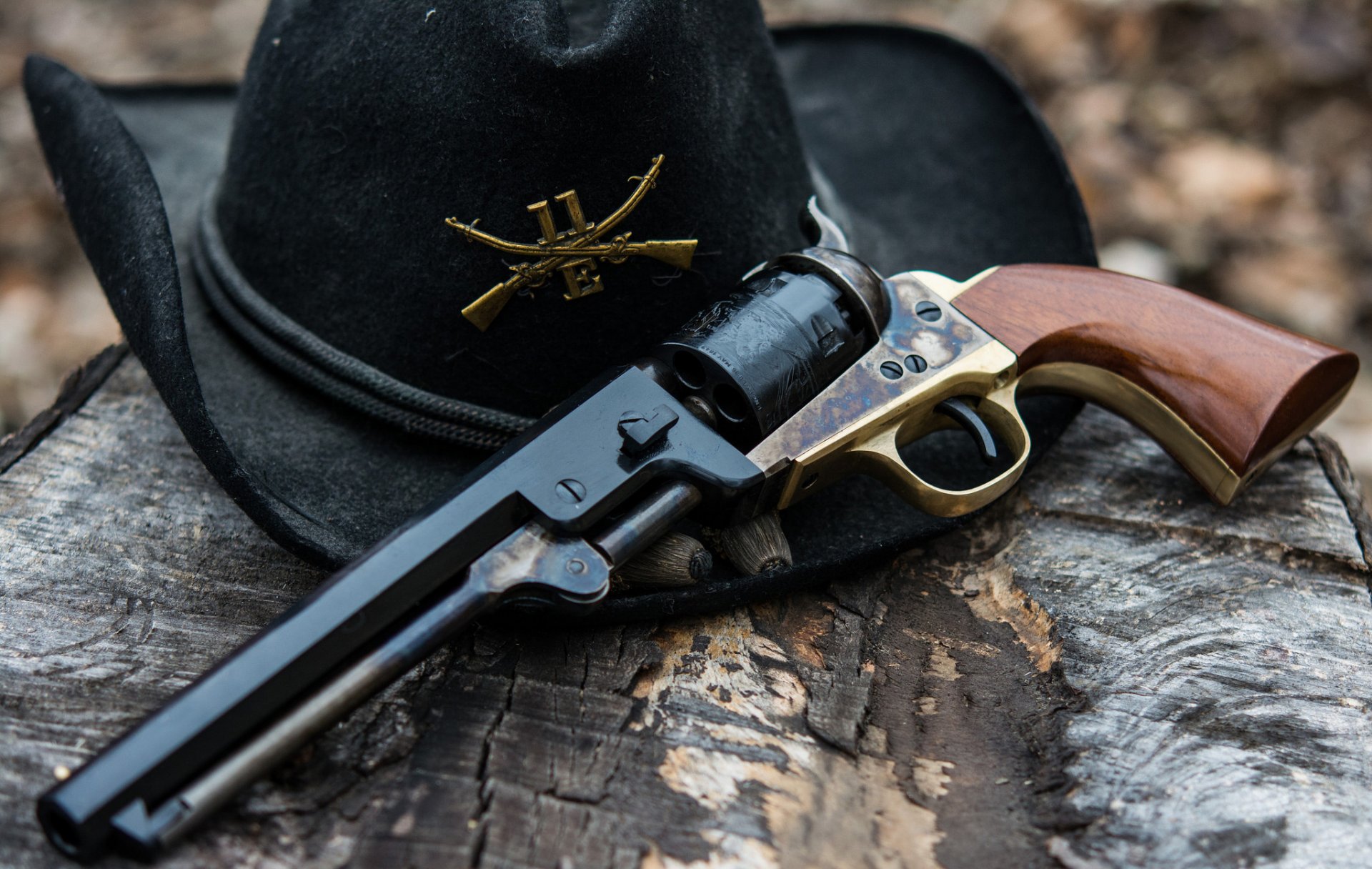 uberti replica colt 1851 revolver weapon hat