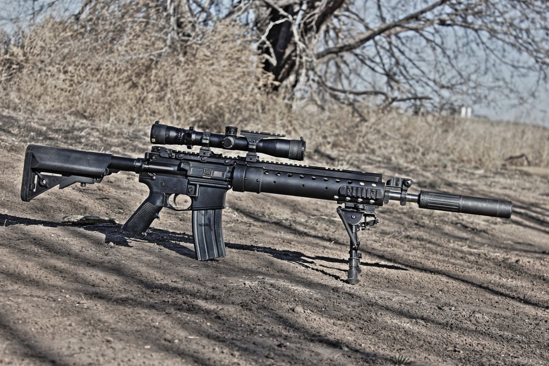 mk12 spr sniper rifle weapon optic