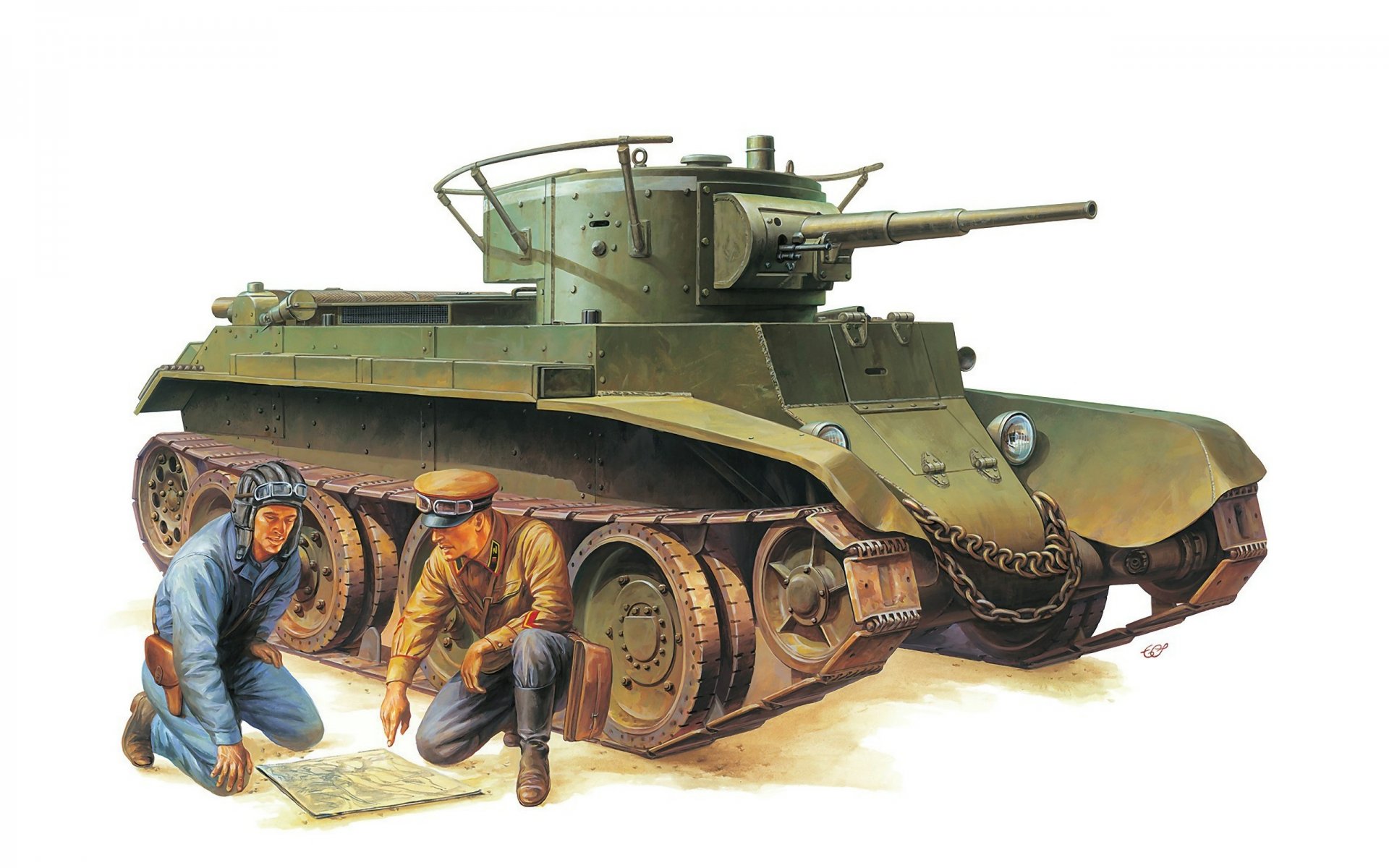 bt-7 soviet tank tankers picture