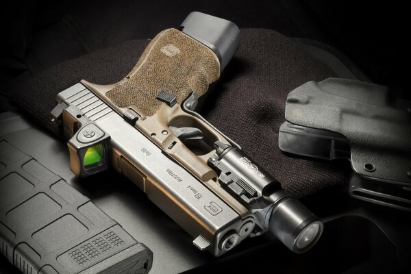 Pistola de carga automática Glock 19 con vista