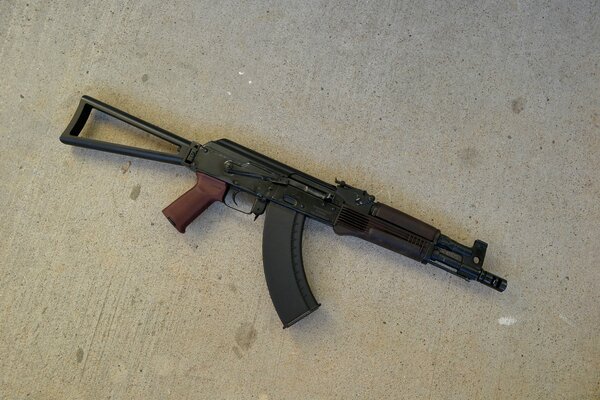 Aks-74 Kalashnikov assault rifle on a light background