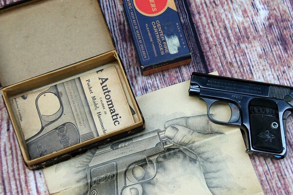 Pistola semiautomatica tascabile modello 1908 con manuale