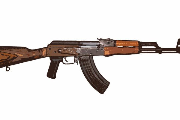 Fucile d assalto Kalashnikov su sfondo bianco