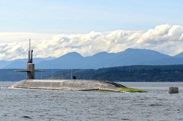 A submarine at sea parked in Ohio Pennsylvania