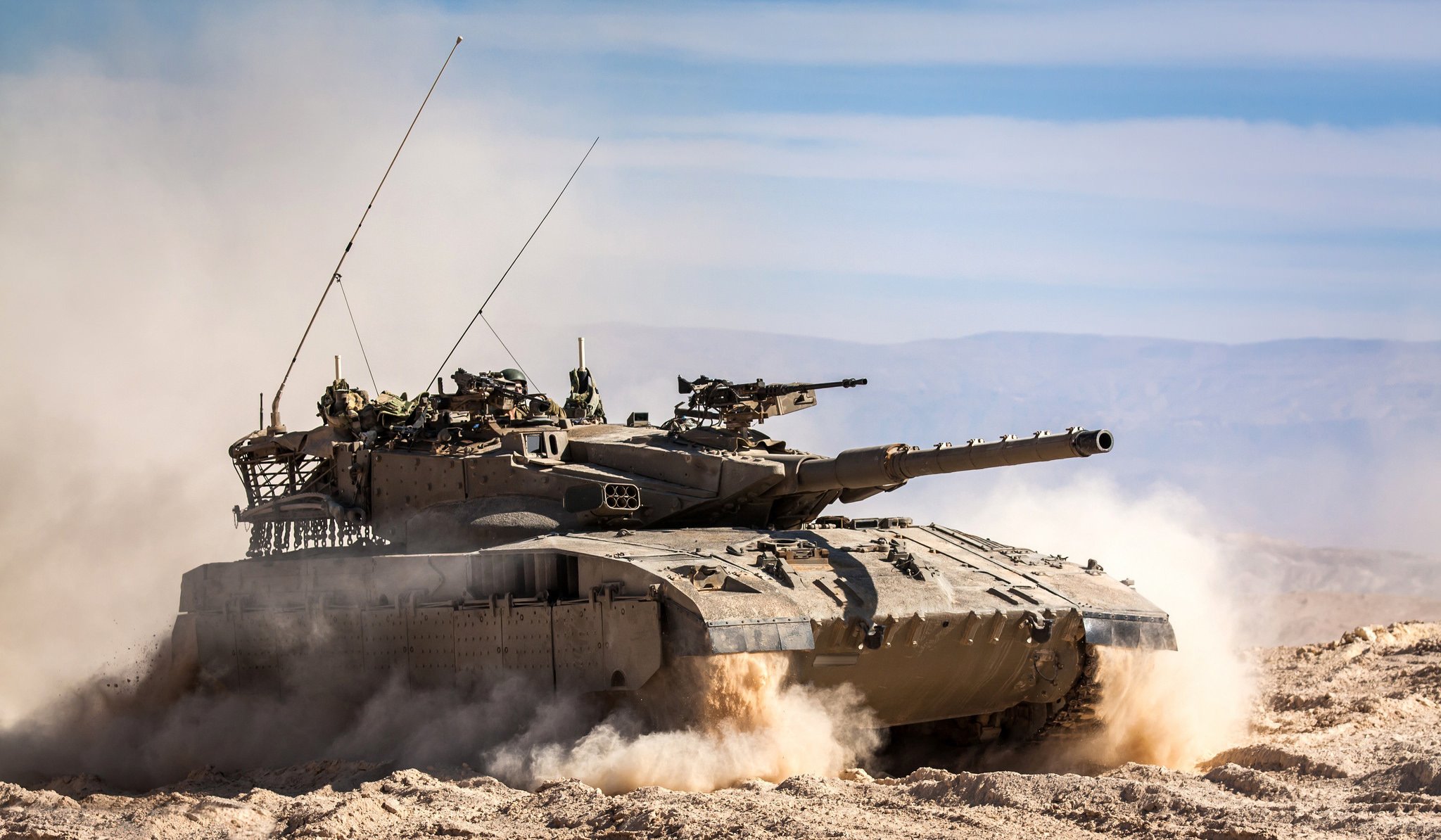 merkava main battle tank of israel the field sand