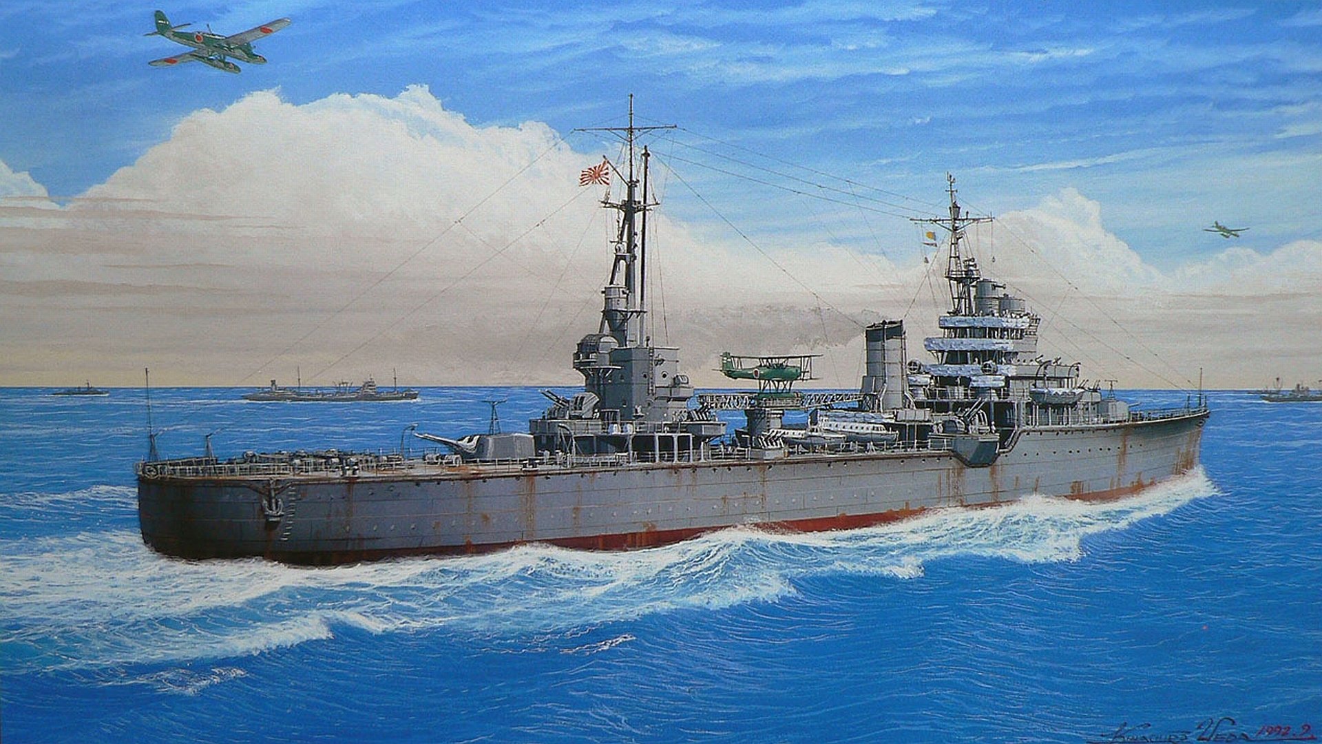 arte mar japonés crucero tipo agano cielo hidroaviones especial propósito aichi m6a seiran ww2 figura