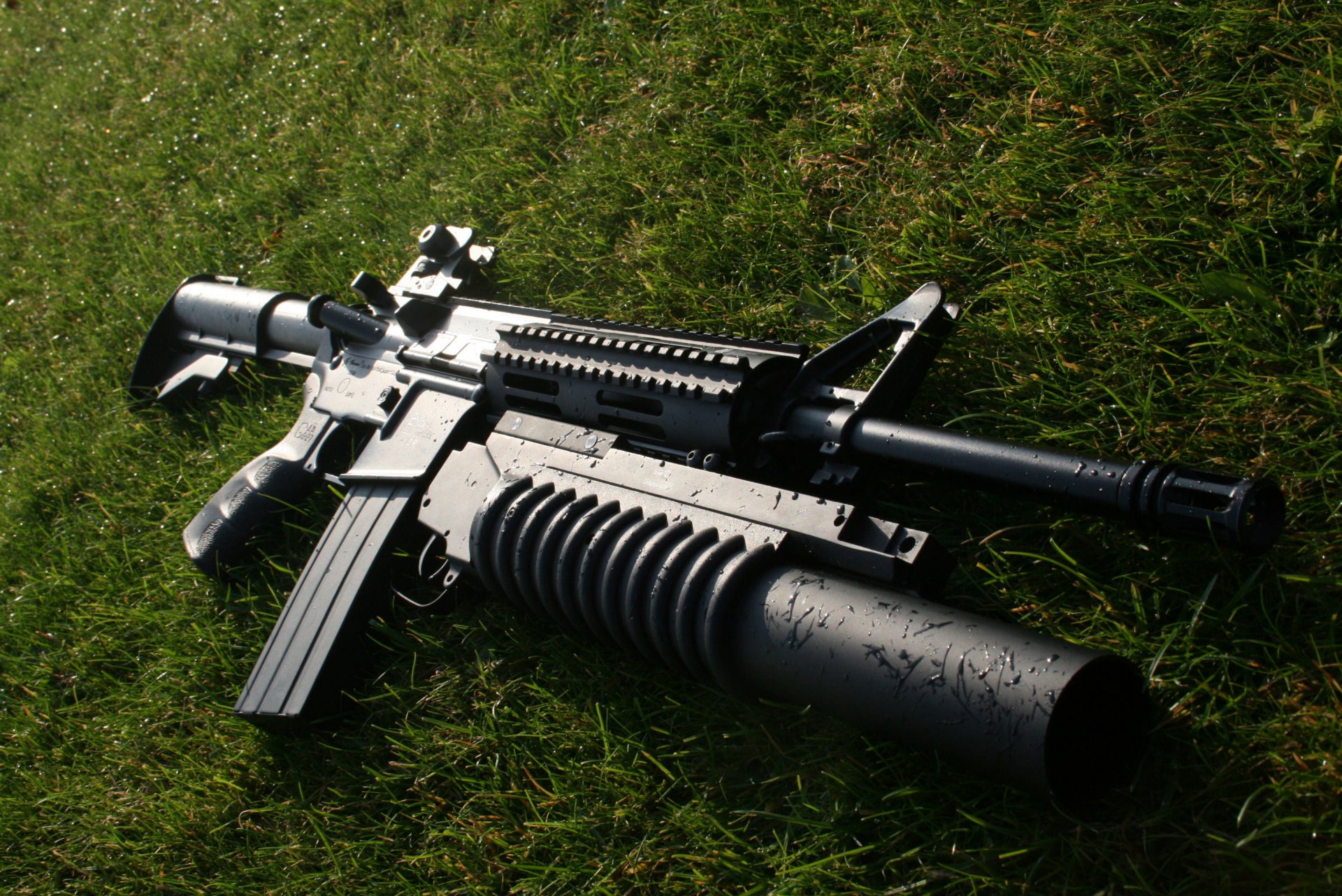 m16 assault rifle m203 under-barrel grenade launcher weapon gra