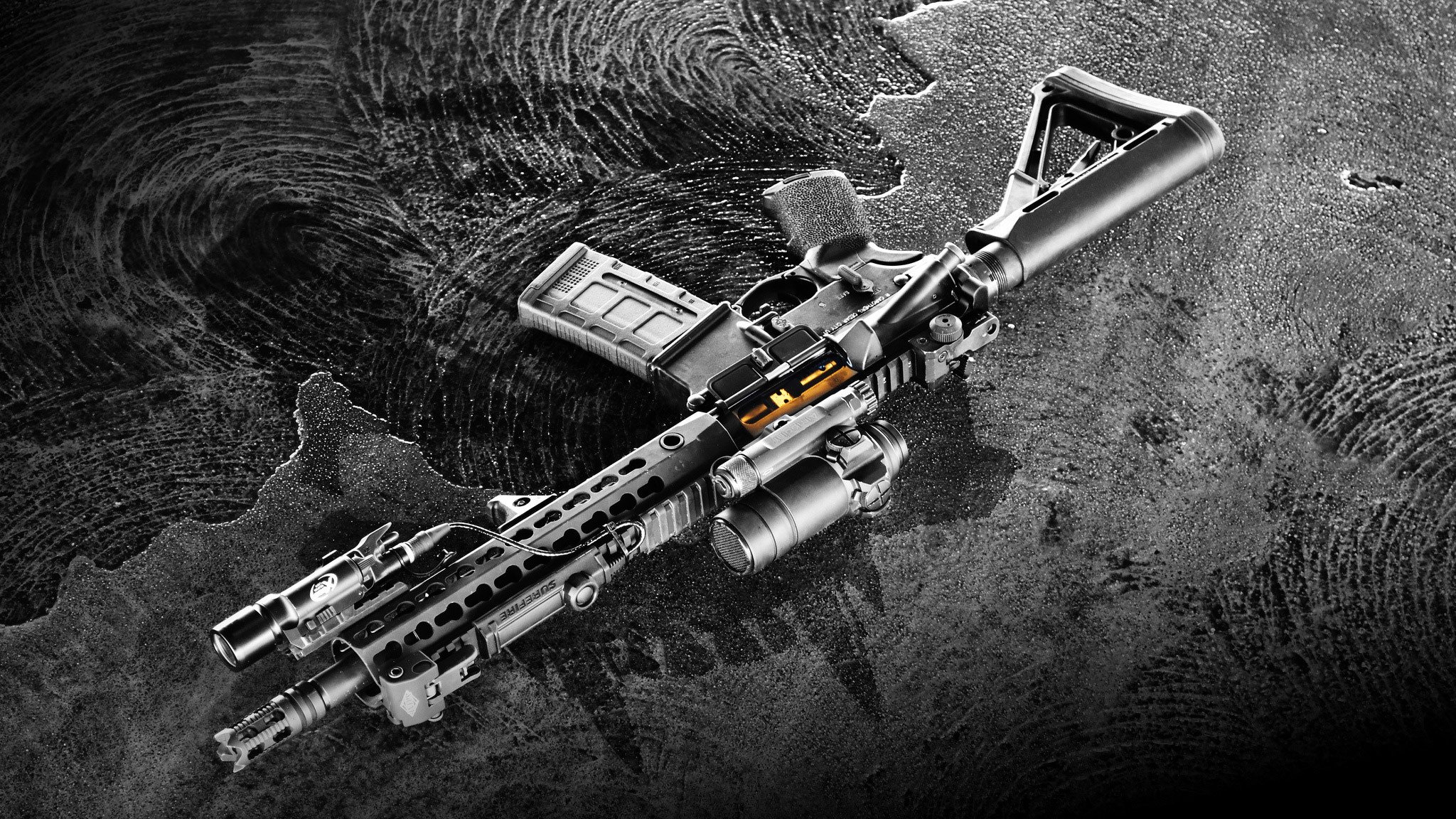 m4 assault semi-automatic rifle carabiner weapon background