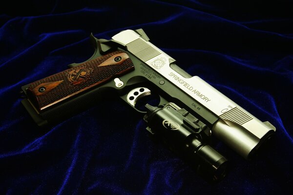 Оружие, спрингфилд оружейный пистолет, cal. 45, фото на ткани