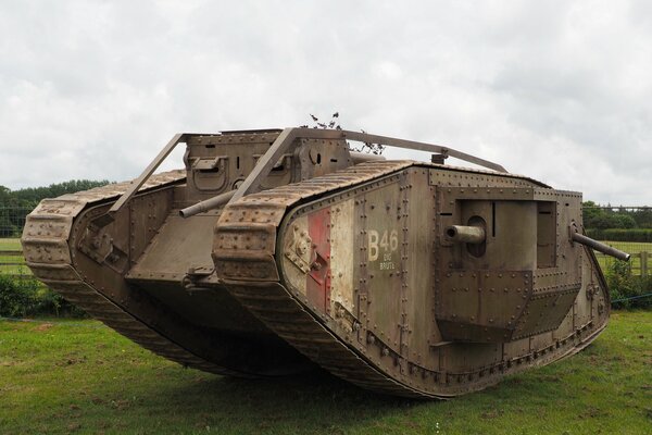 Mostra di carro armato corazzato sull erba