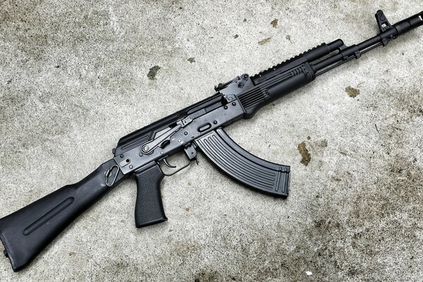 Kalashnikov assault rifle on a gray background