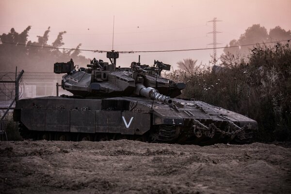 The Merkava battle tank is in the field