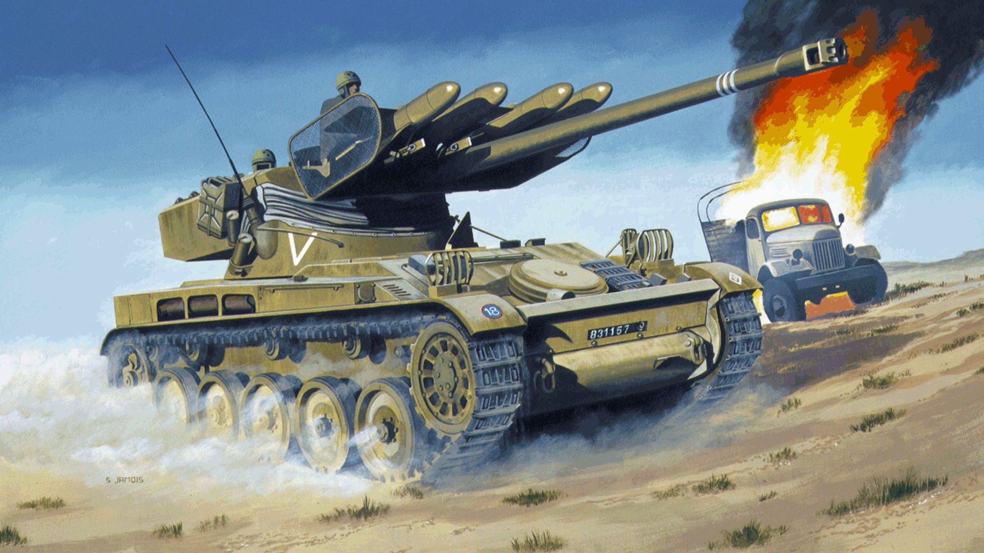 amx-13 atgm ss-11 tank truck picture desert