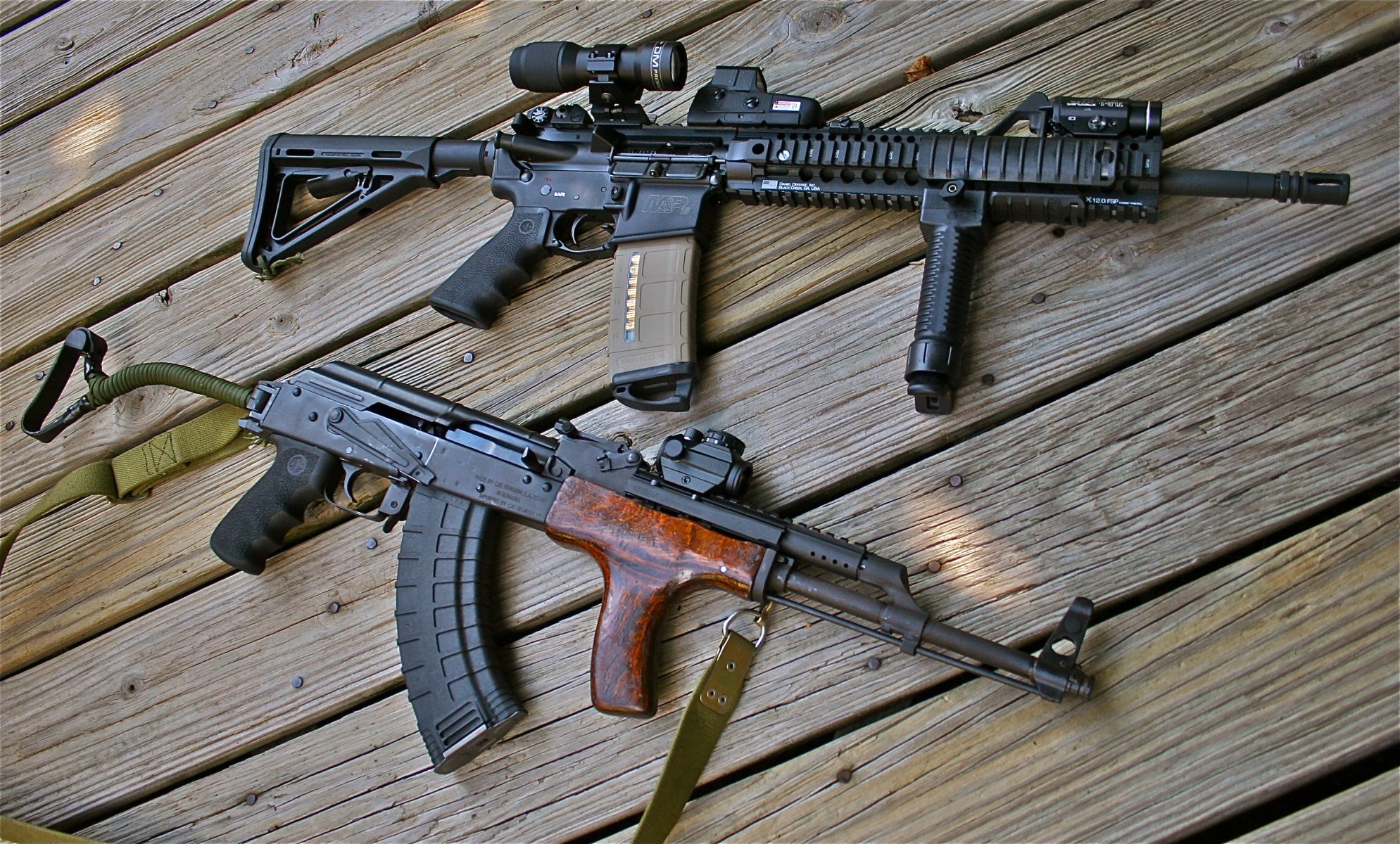 mith&wesson m&p15 semi-automatic rifle machine kalashnikov board