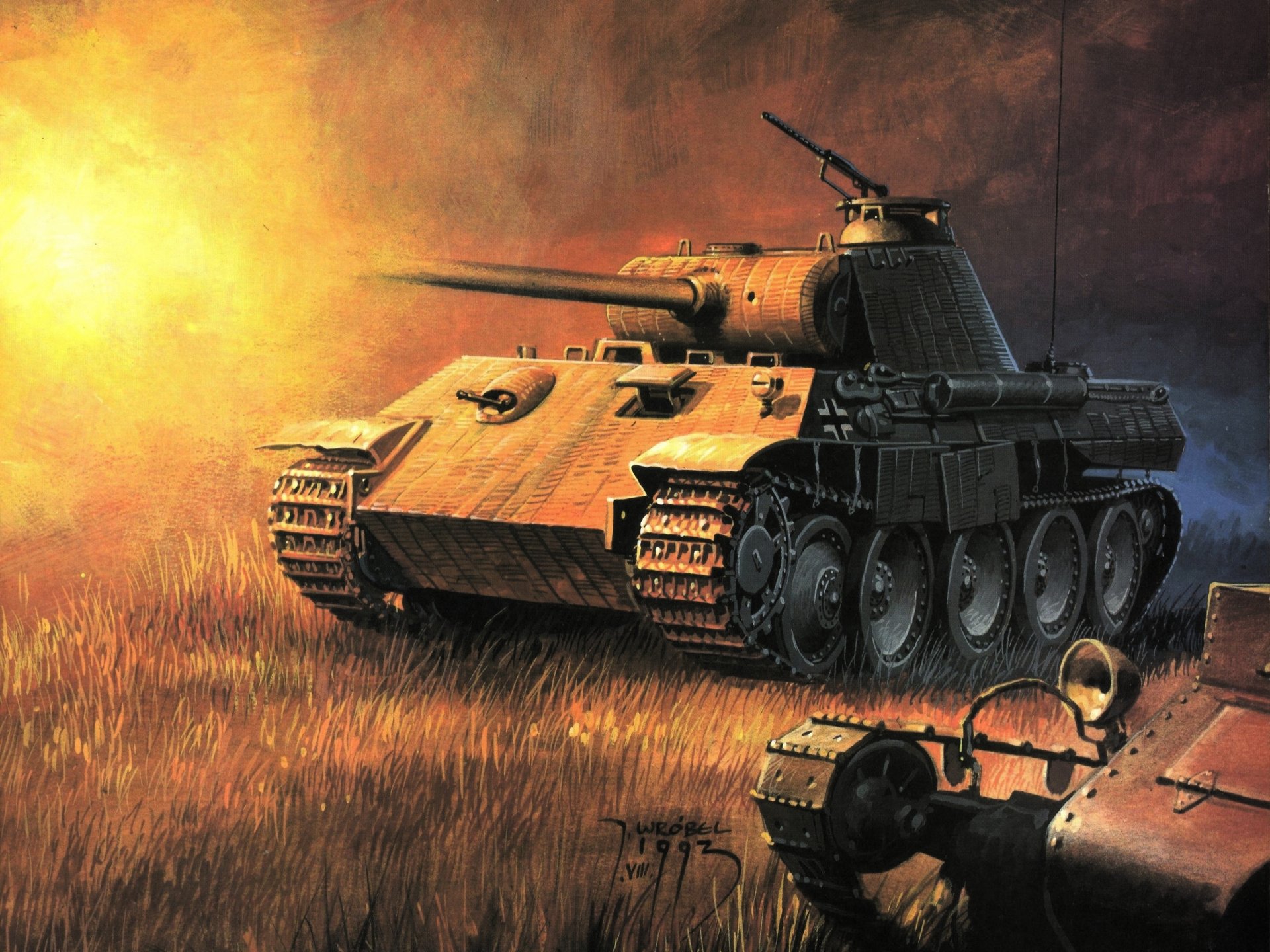 art german medium tank pzkpfw v panther shot flash the second world war picture