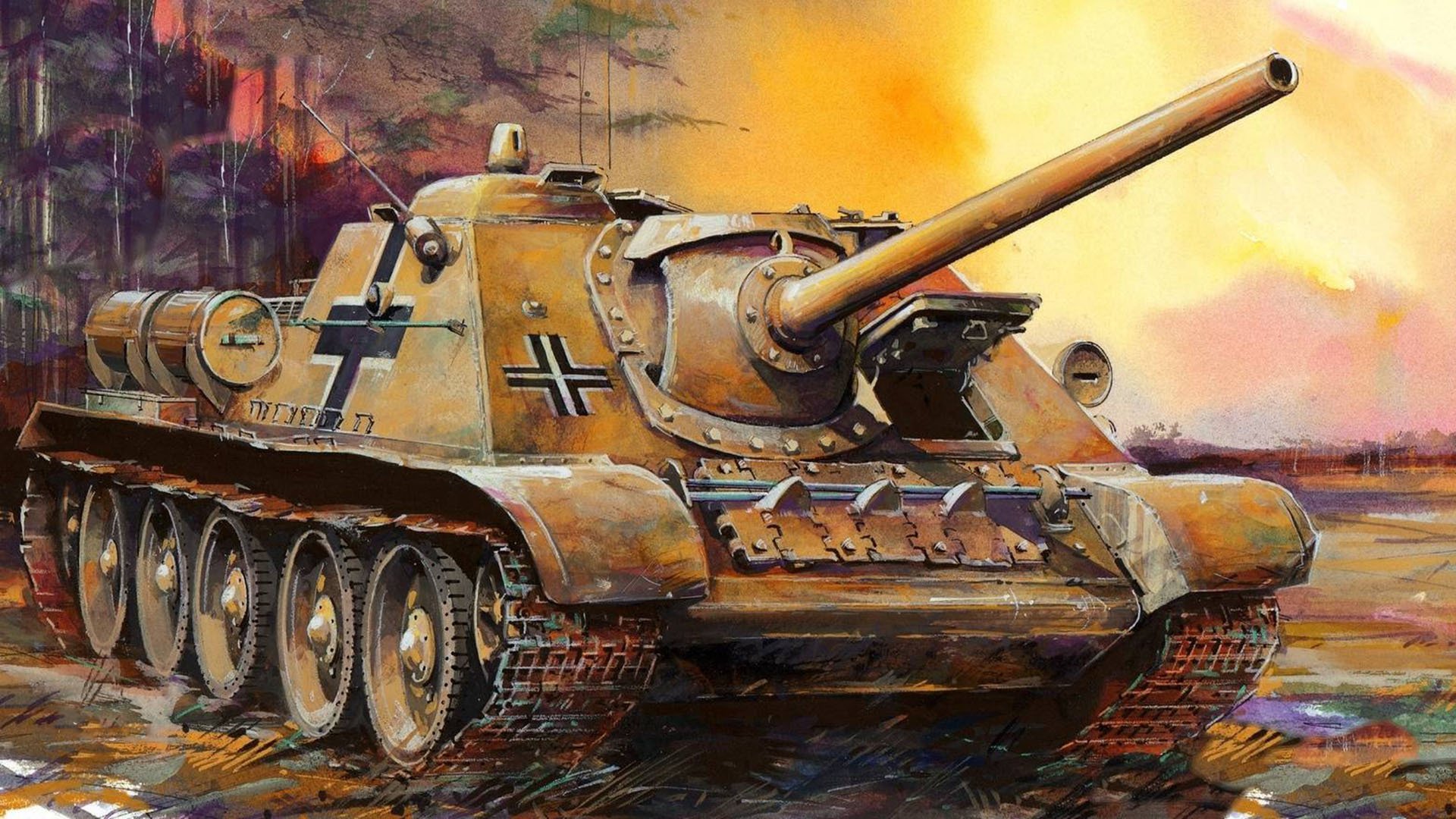 su-85 artillería autopropulsada soviética acs destructor de tanques armadura capturada figura