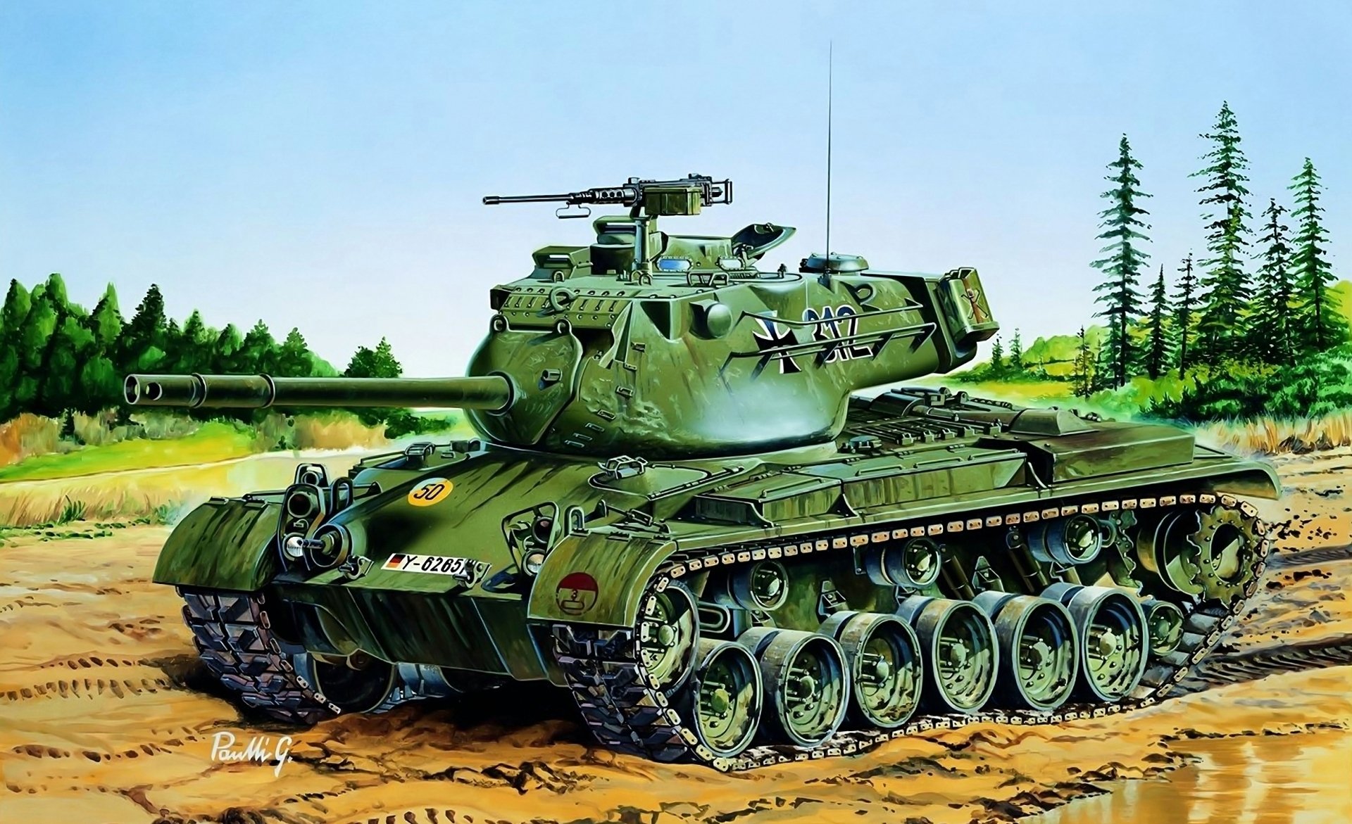 m47 patton amerykański czołg rfn rysunek