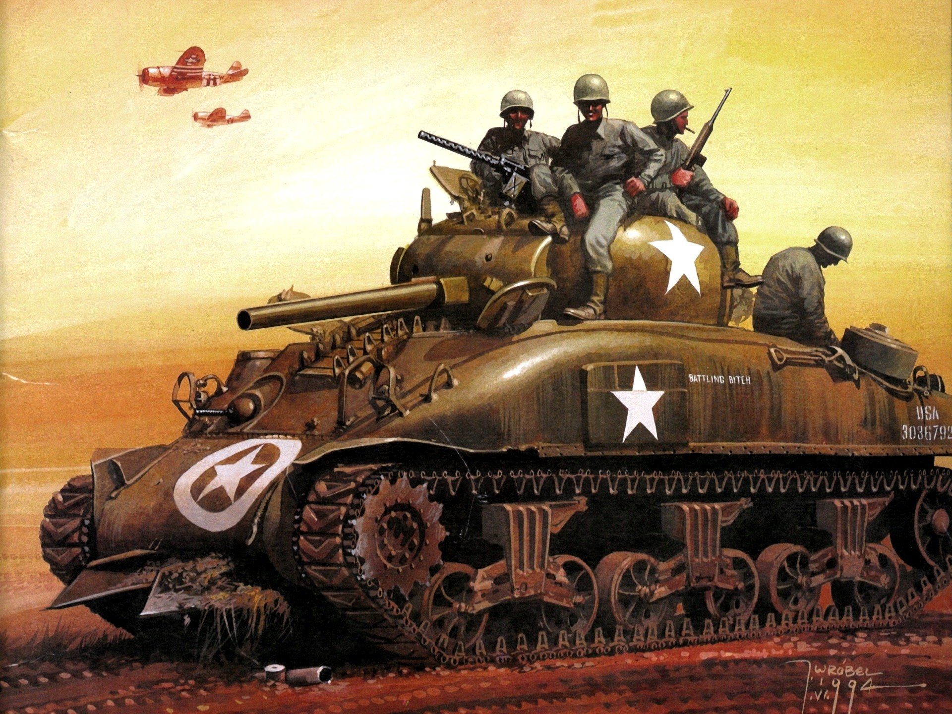 arte m4sherman americano medio serbatoio fanteria paracadutisti cielo ww2 figura