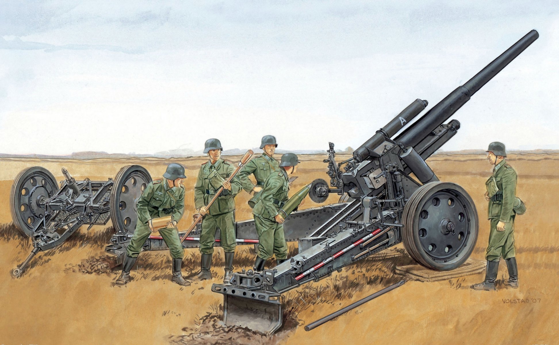 arte guerra posizione 150-mm tedesco pesante campo obice vdm 18 arr. 1930 artiglieri equipaggiamento ww2 figura