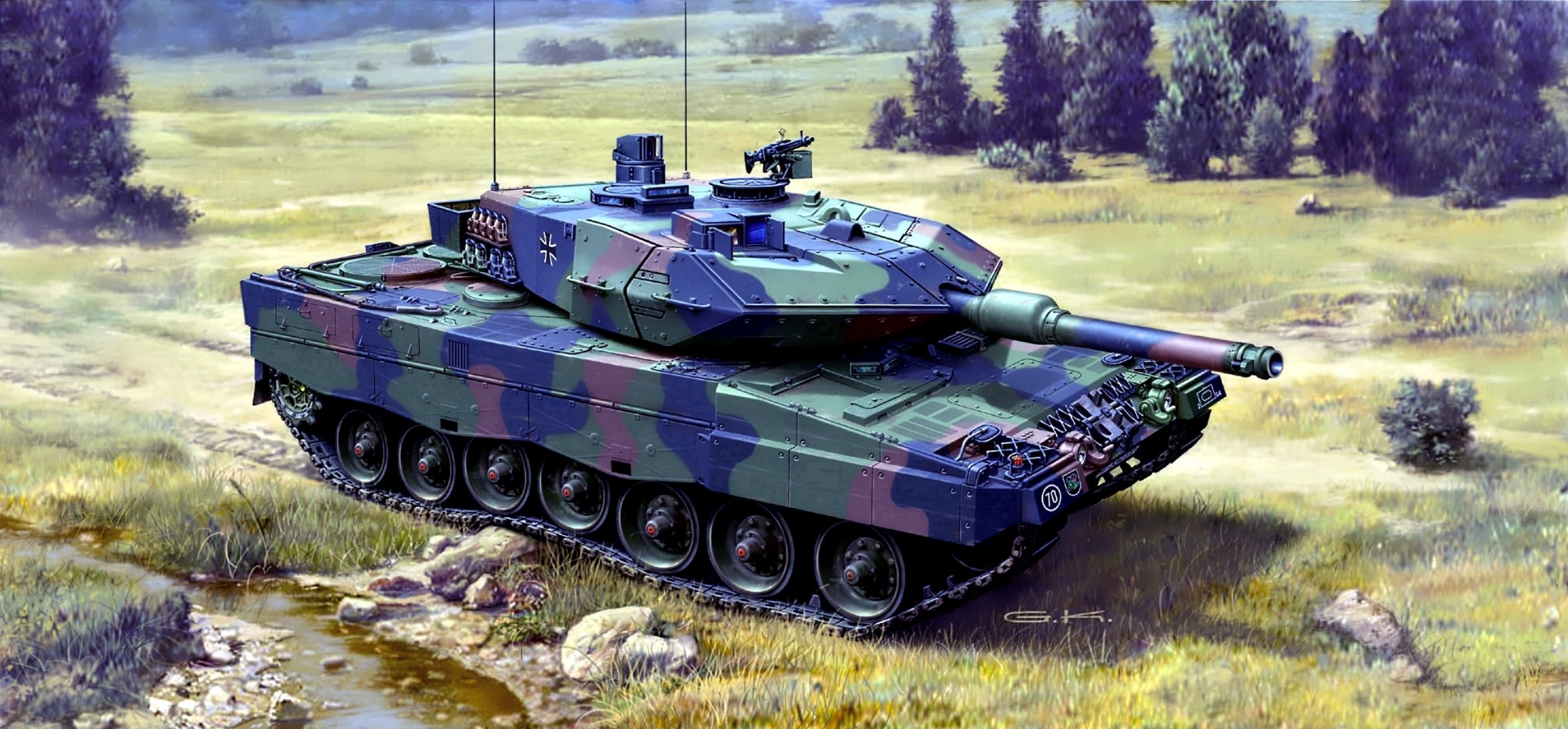 arte leopardo 2 tedesco principale serbatoio di battaglia camouflage colorazione disegno