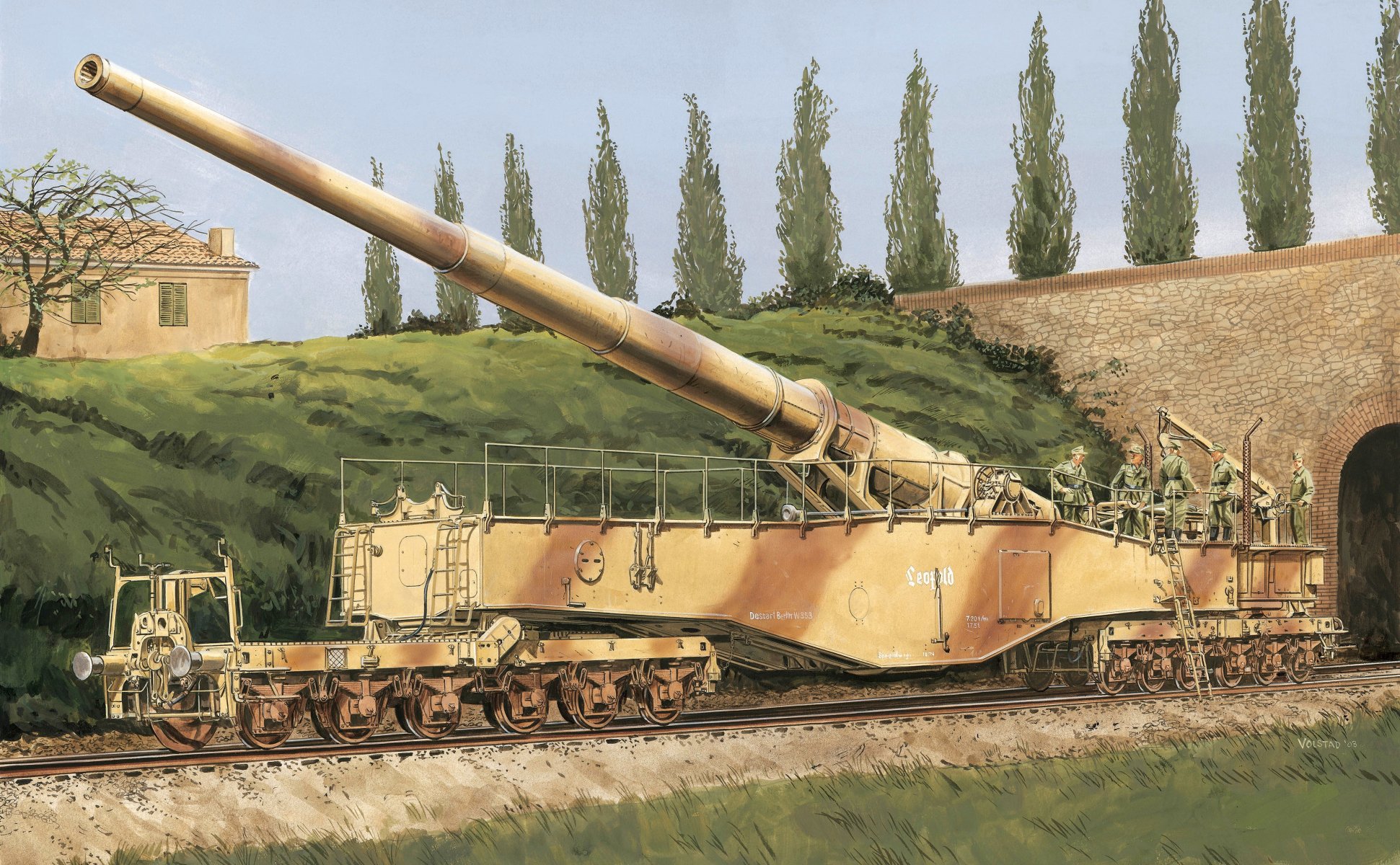 art dora unique superheavy train artillery gun picture