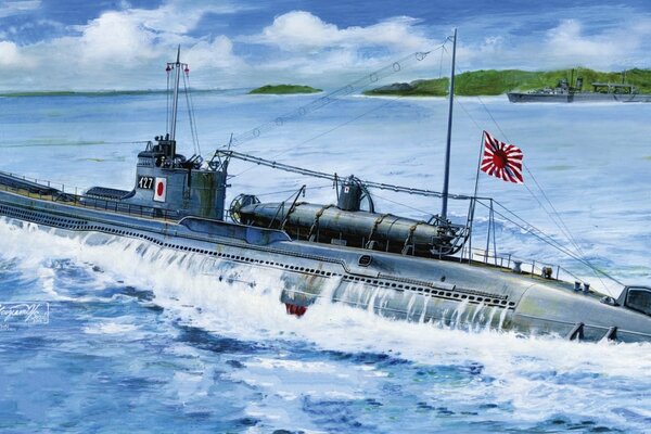 Submarine ya-27, very realistic drawing