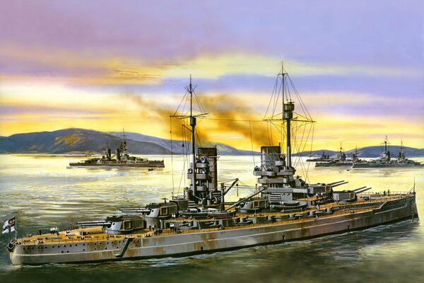 Art of the German Konig-class battleship