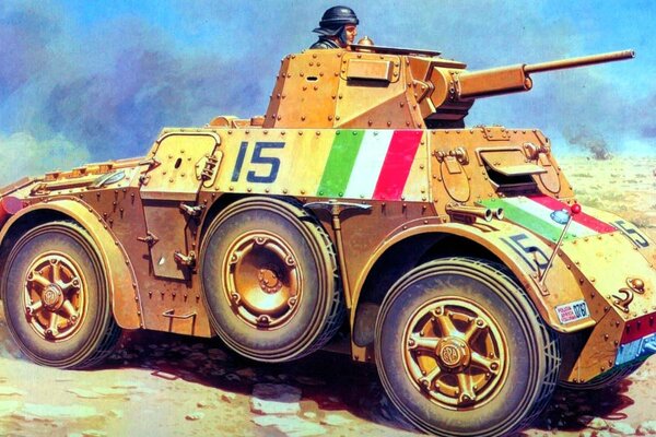 Italienischer Tank mit Reserverad