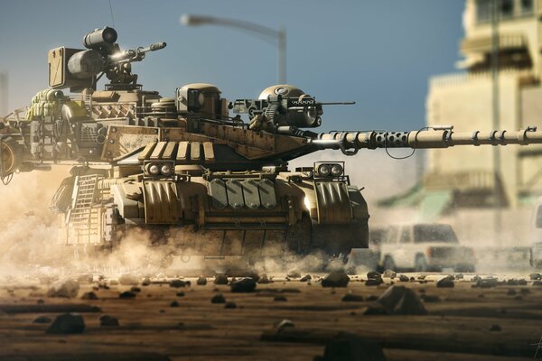 Tank render with weapons fantastic