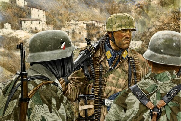 Рисунок солдат в горах вторая мировая война