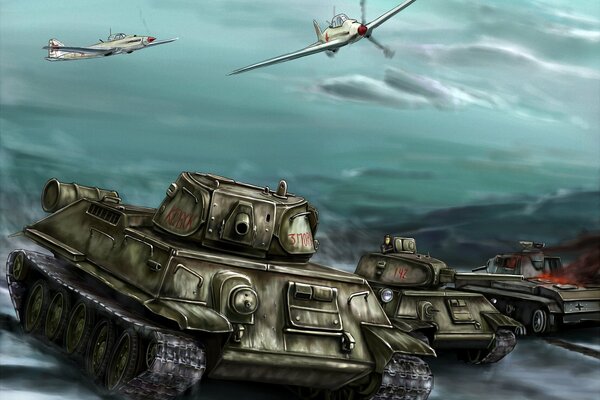 Страшный бой танка т-34-76, наступление