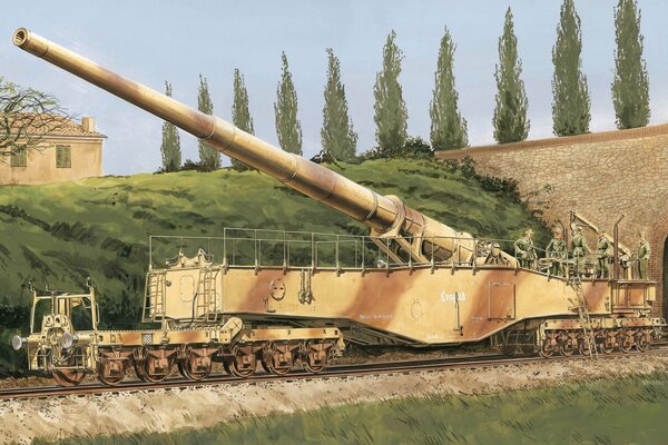 Drawing of a superheavy artillery piece