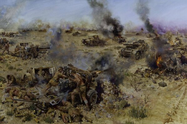 Obraz artysty Terence Cuneo Bitwa 6 czerwca 1942 roku