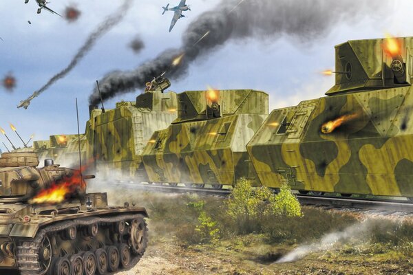 Немецкий танк открыл огонь