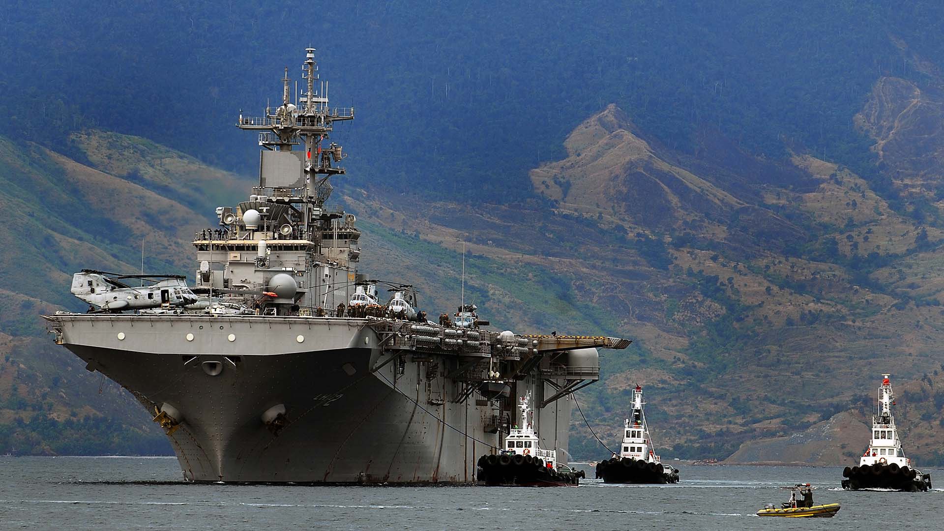 navy ship sea helicopters mining landscape nice background